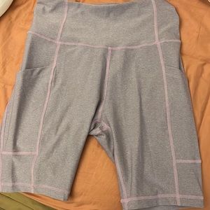 Purple shorts with pockets